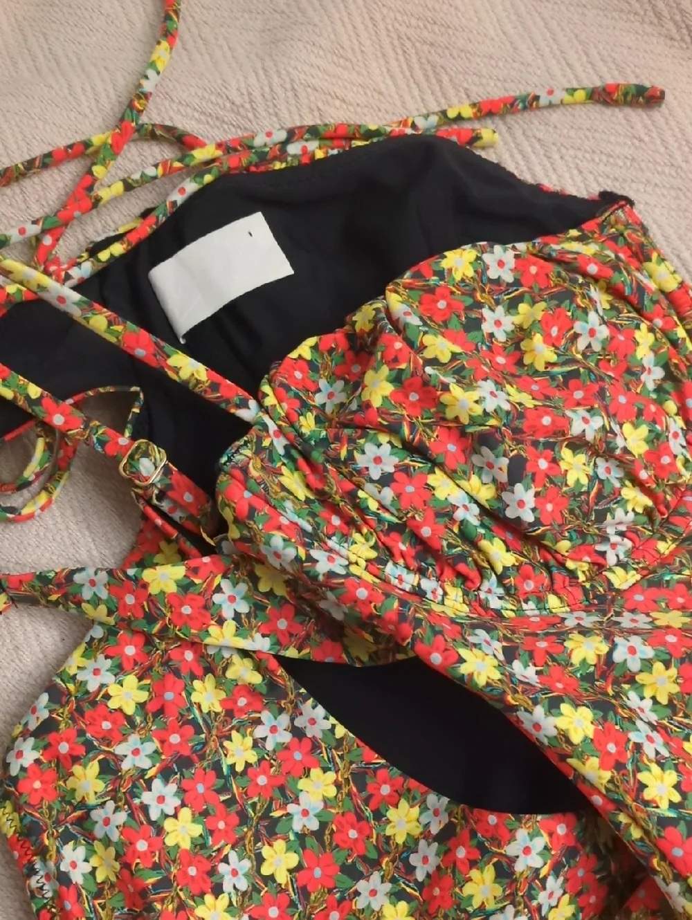 Free Peoplex Revolve  Montcee Sienna Floral Tie-Shoulder One-Piece Swimsuit Sz M